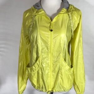 Athleta Indio Anorak Hooded Windbreaker Jacket, Visible Yellow, Packable, sz XS
